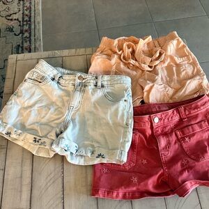 Women’s Peach, Light Blue & Red Shorts Trio - Casual Summer Styles